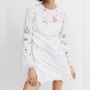 H&M lace dress long sleeves white XS; M NWT